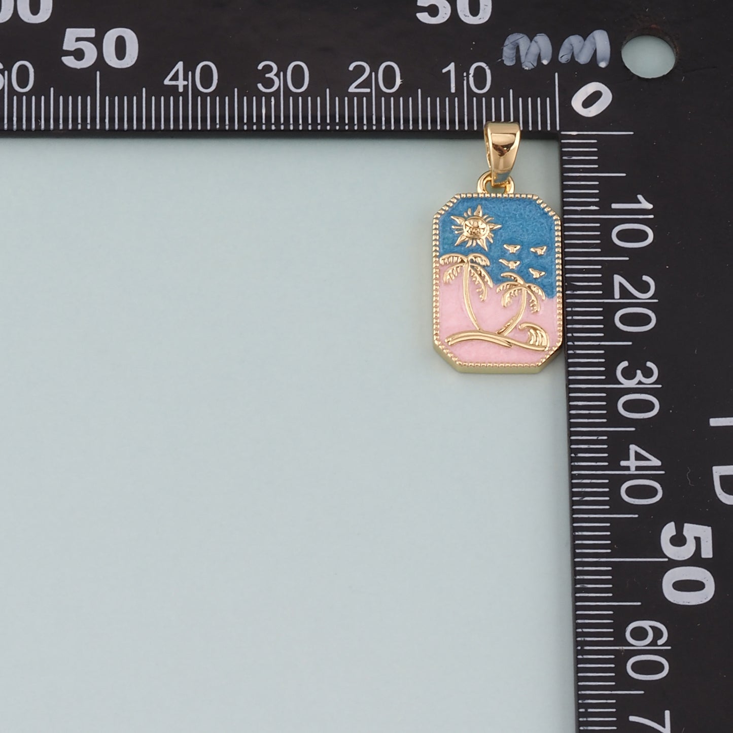 Gold Palm Tree Charms,18K Gold Filled Palm tree Pendant,Enamel coconut tree Charm Bracelet Necklace for DIY Jewelry Making Supply