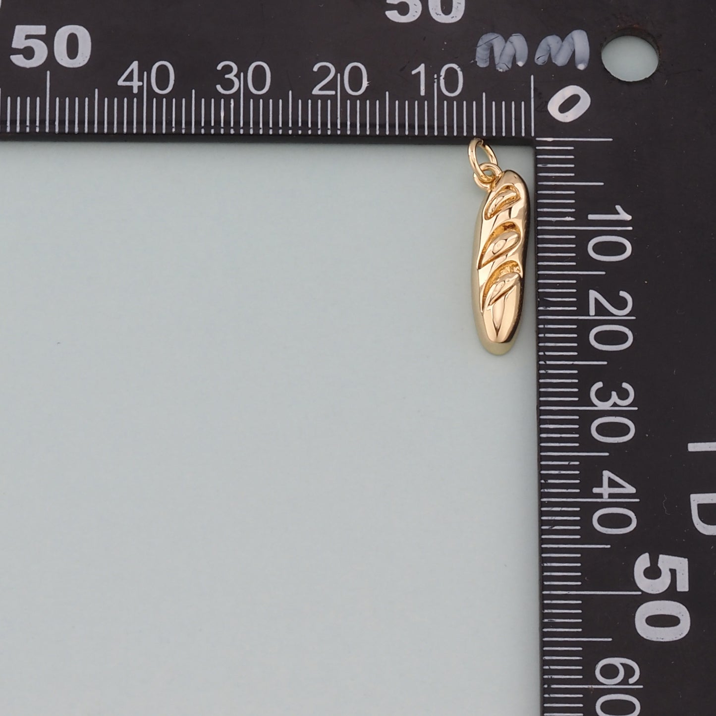Gold Food Charms,18K Gold Filled Bread Pendant,Dainty French Bread Charm Bracelet Necklace for DIY Jewelry Making Supply