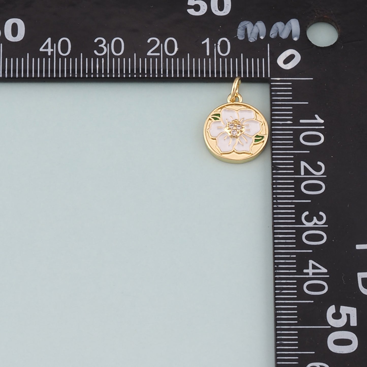 Gold Flower Charms,18K Gold Filled Flower Pendant,Enamel Flower Charm Bracelet Necklace for DIY Jewelry Making Supply