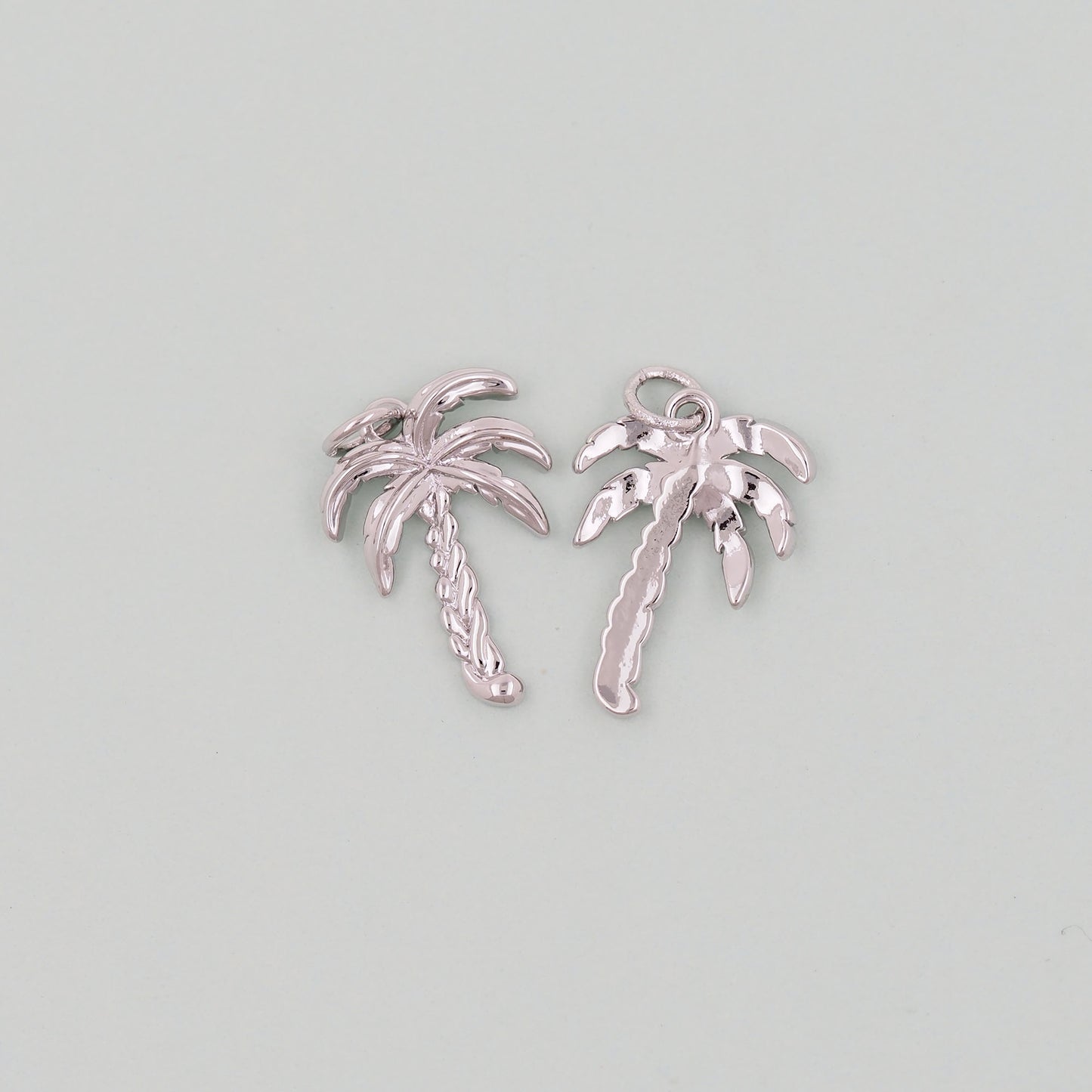 Gold Palm Tree Charms,18K Gold Filled Palm tree Pendant,Silver coconut tree Charm Bracelet Necklace for DIY Jewelry Making Supply