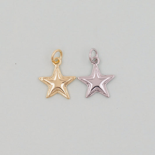 Gold Star Charms,18K Gold Filled Star Pendant,Silver Star Charm Bracelet Necklace for DIY Jewelry Making Supply