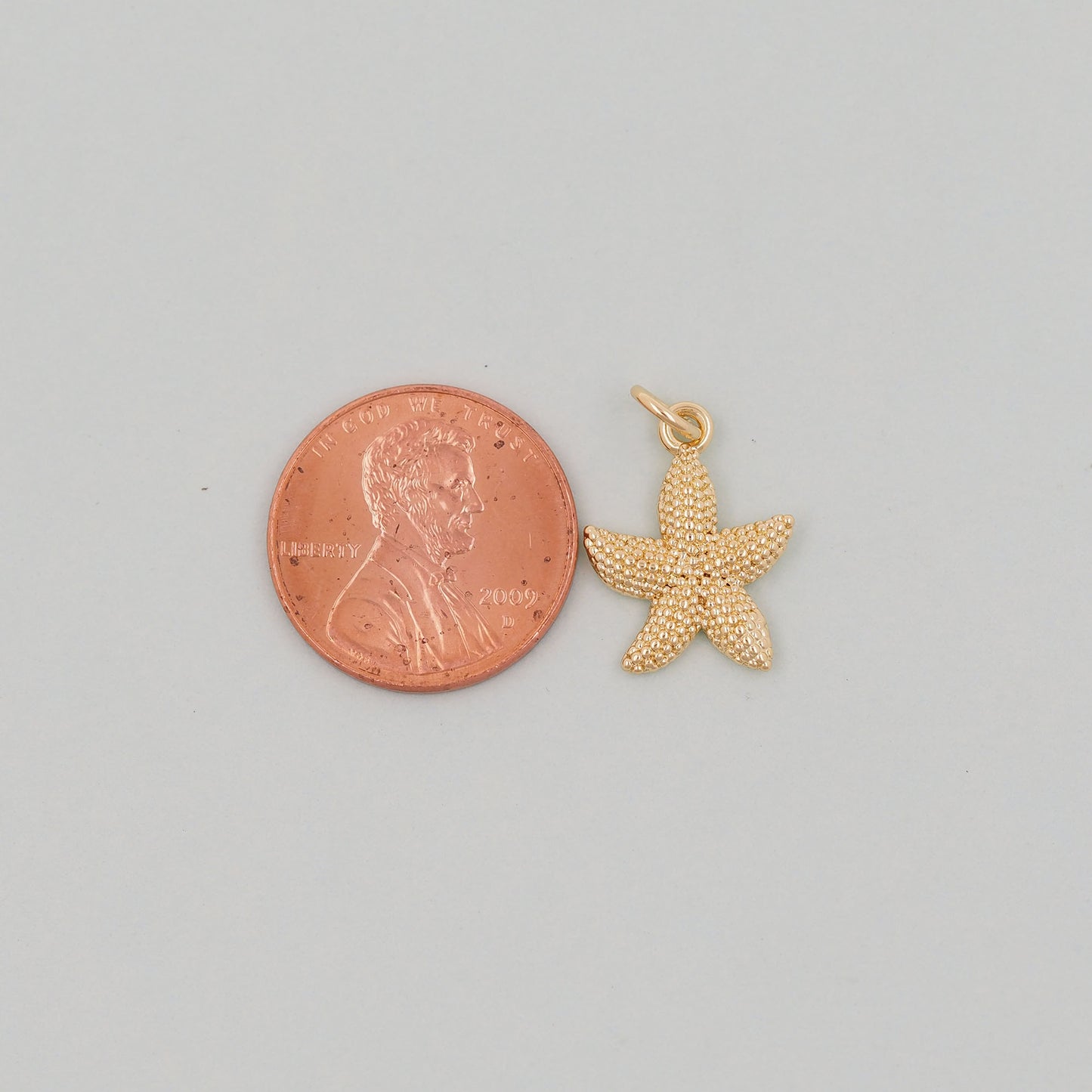 Gold Starfish Charms,18K Gold Filled Sea star Pendant,Starfish Charm Bracelet Necklace for DIY Jewelry Making Supply