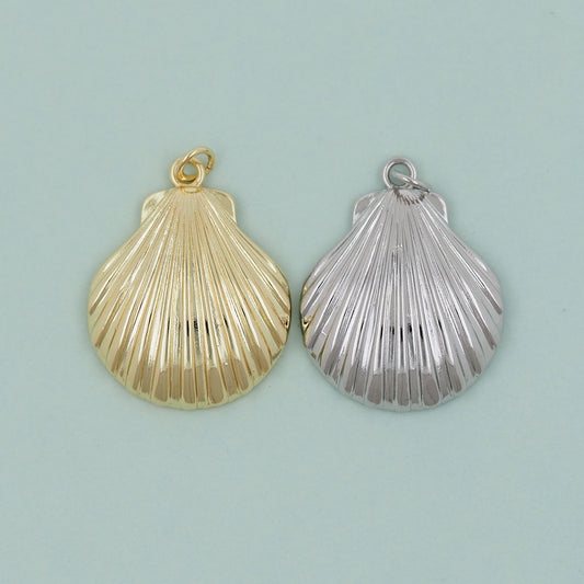 Gold Shell Charms,18K Gold Filled Conch Shell Pendant,Conch Shell Charm Bracelet Necklace for DIY Jewelry Making Supply