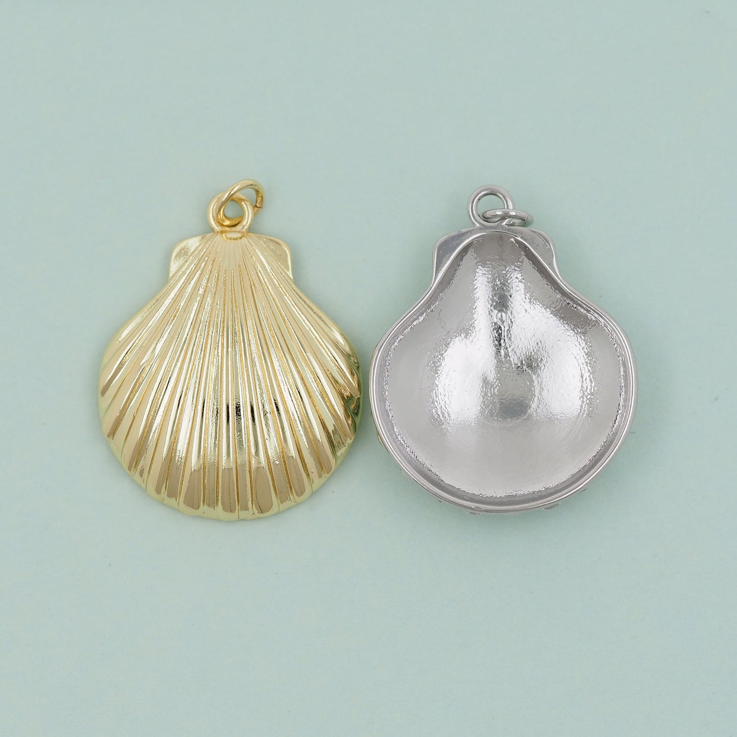 Gold Shell Charms,18K Gold Filled Conch Shell Pendant,Conch Shell Charm Bracelet Necklace for DIY Jewelry Making Supply