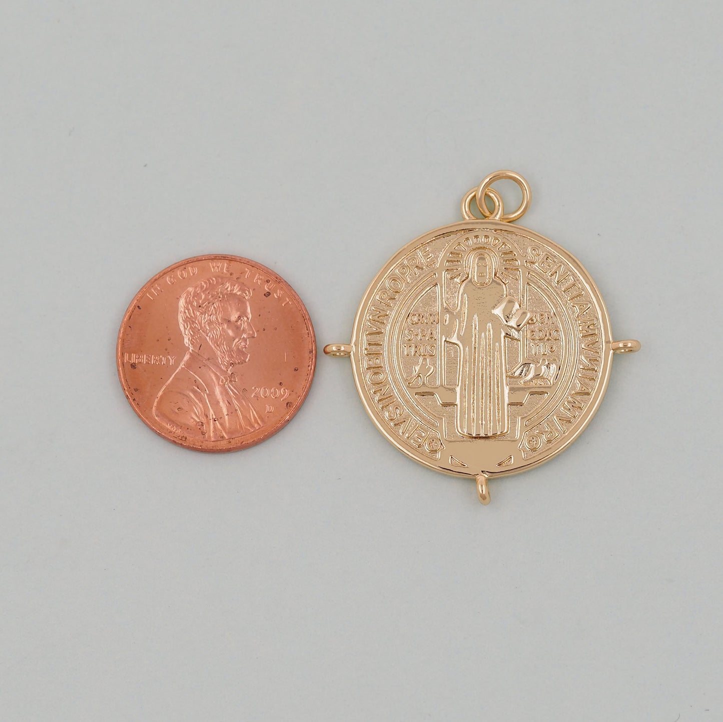 Gold Double sided Charms,18K Gold Filled Cross Pendant,Jesus Charm Bracelet Necklace for DIY Jewelry Making Supply