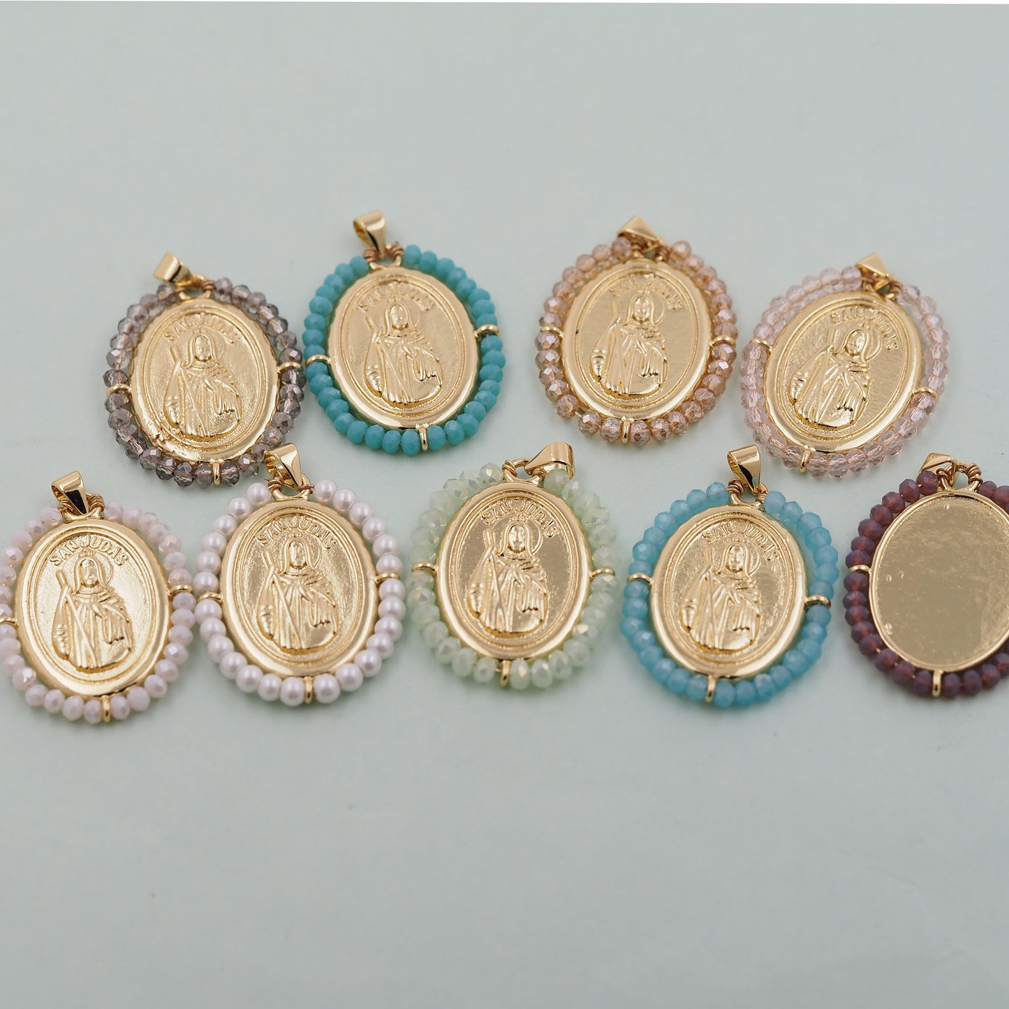 Gold Jesus Carms,18K Gold Filled crystal Jesus Pendant,Jesus Charm Bracelet Necklace for DIY Jewelry Making Supply