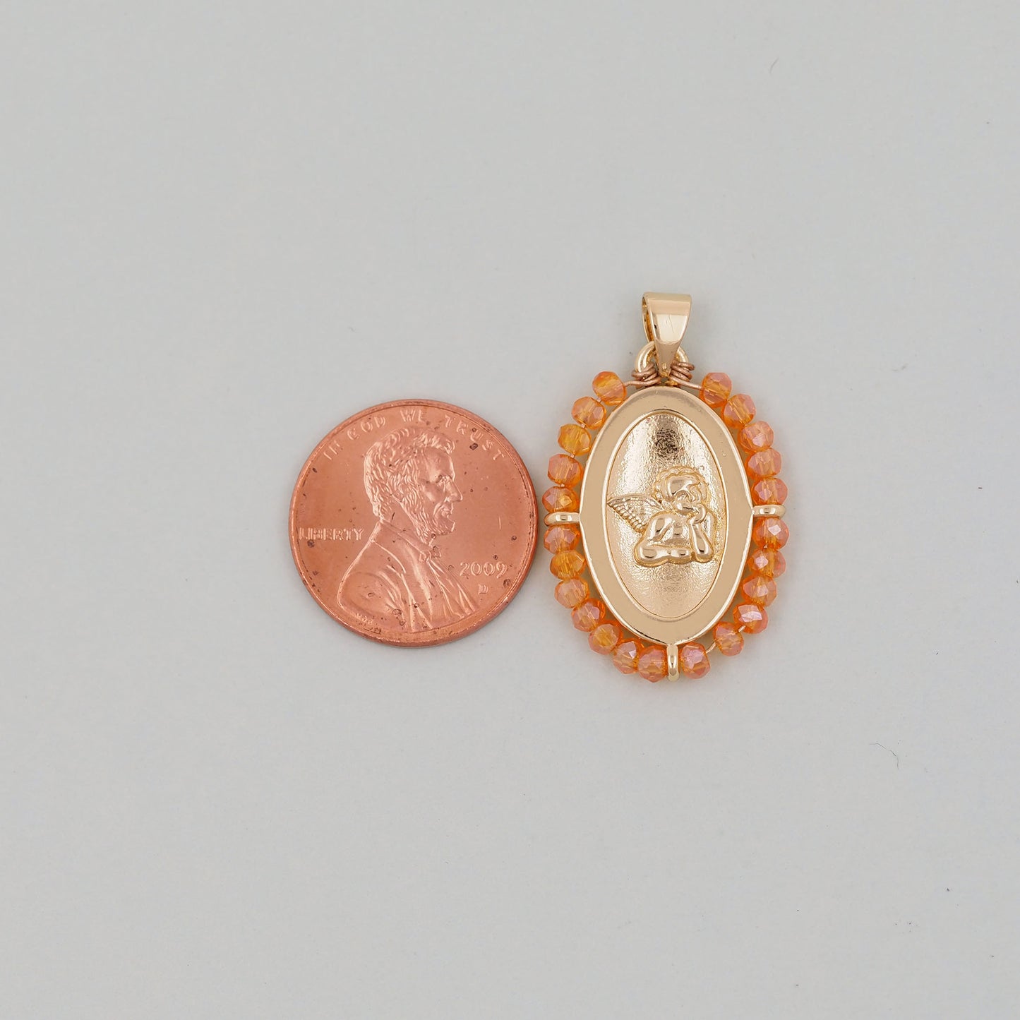 Gold Angel Charms,18K Gold Filled Angel Pendant,Crystal Angel Charm Bracelet Necklace for DIY Jewelry Making Supply
