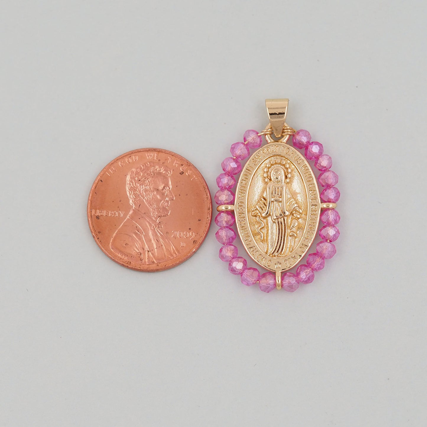 Gold Our Lady of Guadalupe Charms,18K Gold Filled crystal virgin mary Pendant Charm Bracelet Necklace for DIY Jewelry Making Supply