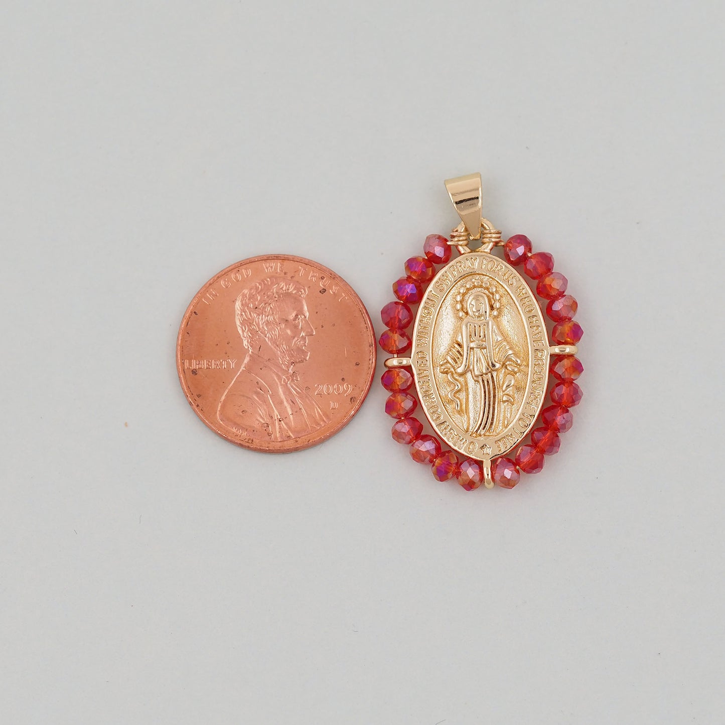 Gold Our Lady of Guadalupe Charms,18K Gold Filled crystal virgin mary Pendant Charm Bracelet Necklace for DIY Jewelry Making Supply