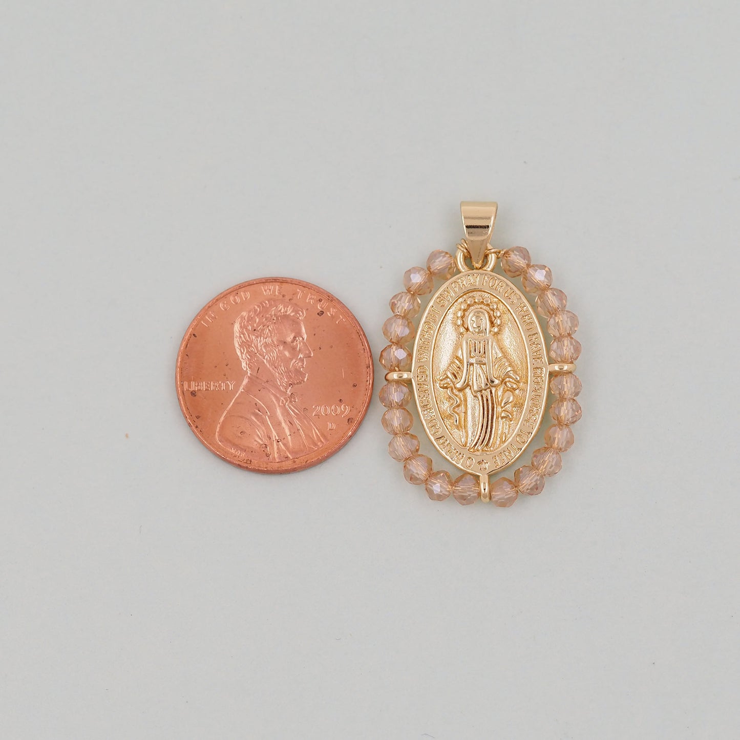 Gold Our Lady of Guadalupe Charms,18K Gold Filled crystal virgin mary Pendant Charm Bracelet Necklace for DIY Jewelry Making Supply