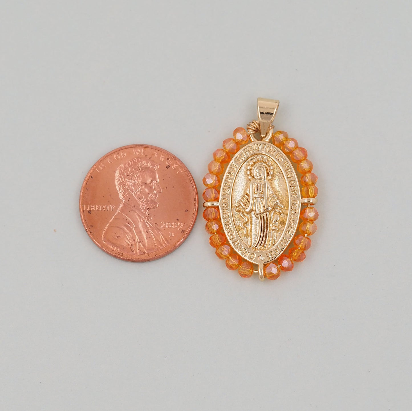 Gold Our Lady of Guadalupe Charms,18K Gold Filled crystal virgin mary Pendant Charm Bracelet Necklace for DIY Jewelry Making Supply