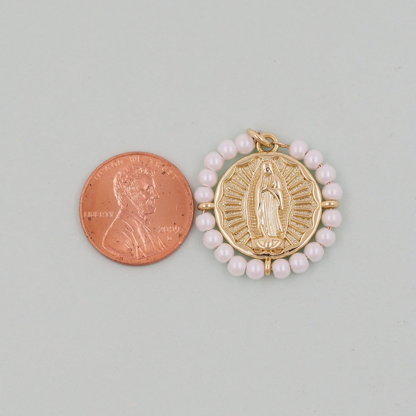 Gold Our Lady of Guadalupe Charms,18K Gold Filled crystal virgin mary Pendant Charm Bracelet Necklace for DIY Jewelry Making Supply
