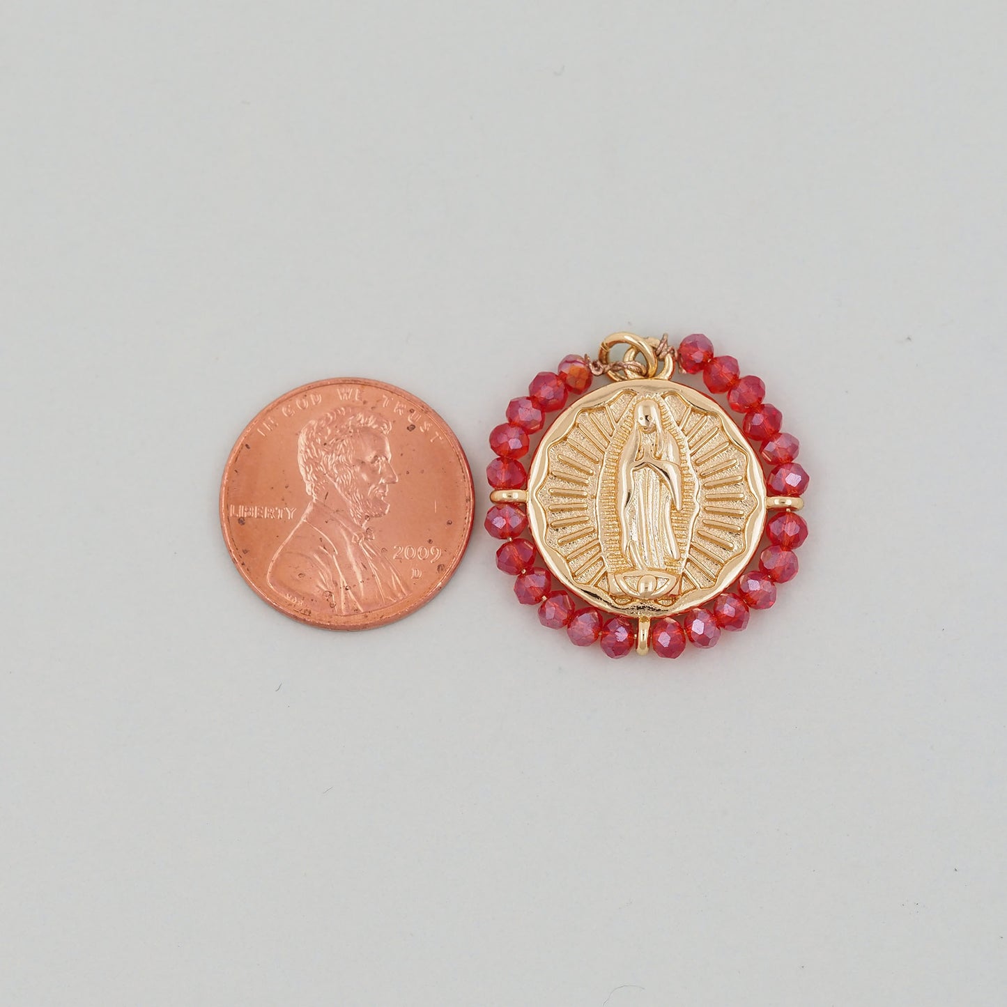 Gold Our Lady of Guadalupe Charms,18K Gold Filled crystal virgin mary Pendant Charm Bracelet Necklace for DIY Jewelry Making Supply