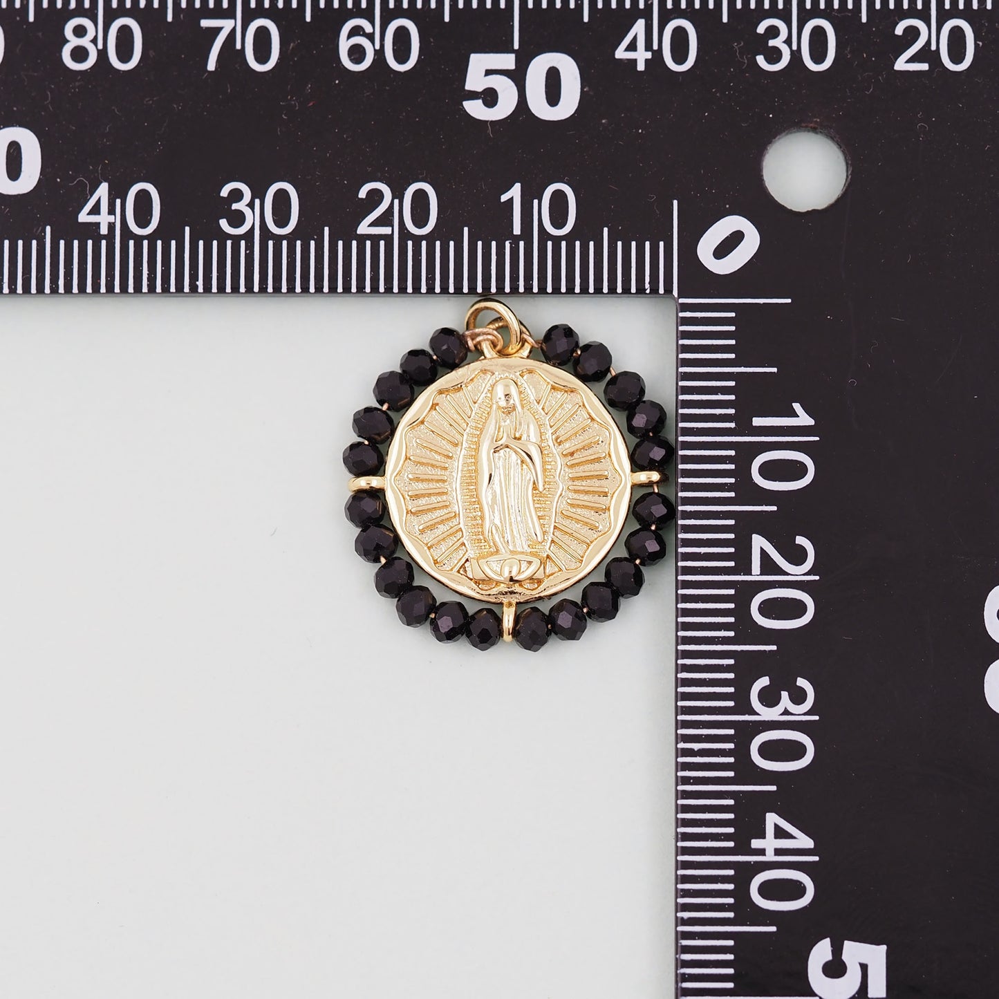 Gold Our Lady of Guadalupe Charms,18K Gold Filled crystal virgin mary Pendant Charm Bracelet Necklace for DIY Jewelry Making Supply