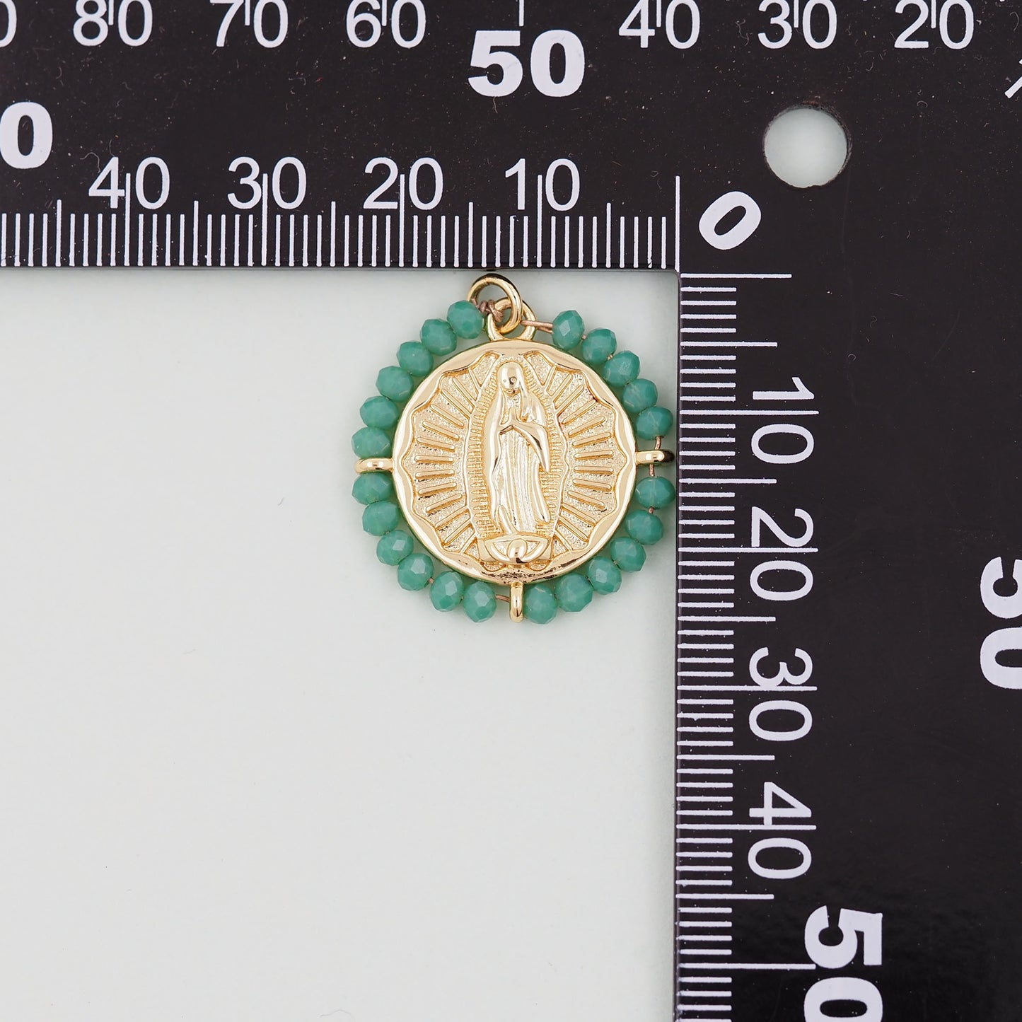 Gold Our Lady of Guadalupe Charms,18K Gold Filled crystal virgin mary Pendant Charm Bracelet Necklace for DIY Jewelry Making Supply