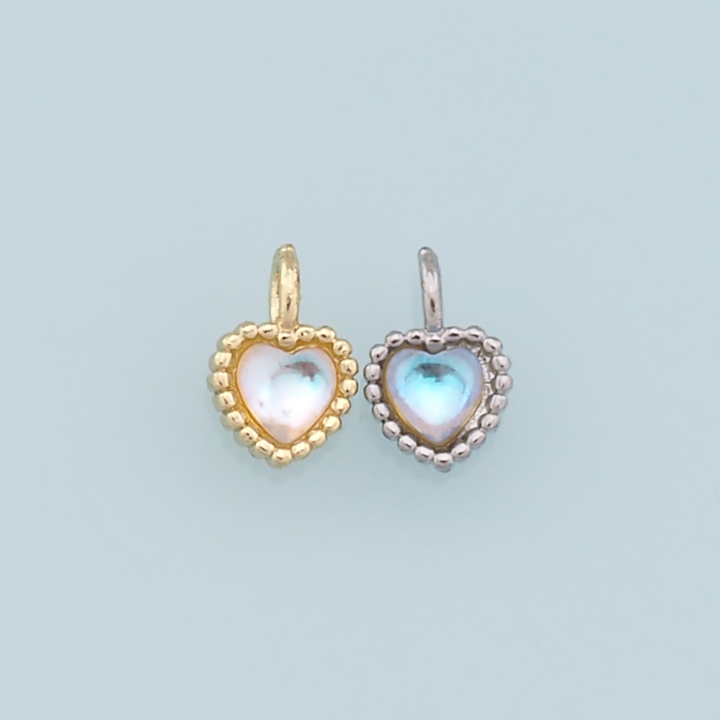 18K Gold Filled Tiny Heart Pendant,Heart Charm Bracelet Necklace for DIY Jewelry Making Supply