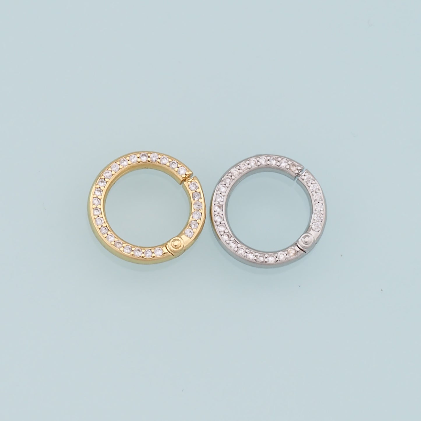 18K Gold Filled Round Carabiner Clasp,Carabiner Lock Connector,Spring Push Gate for DIY Jewelry Finding Necklace Bracelet