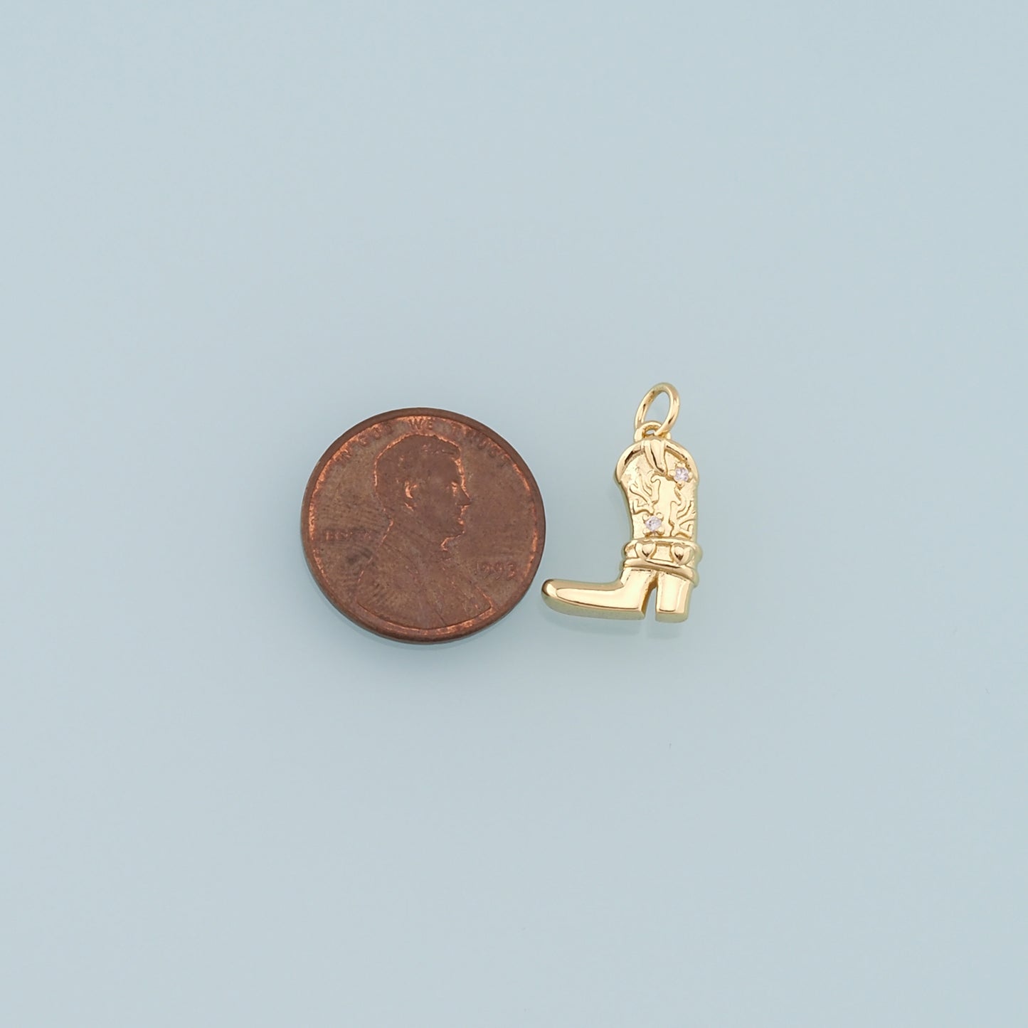 Gold Boots Charms,18K Gold Filled Boots Pendant,Cowboy Boots Charm Bracelet Necklace for DIY Jewelry Making Supply
