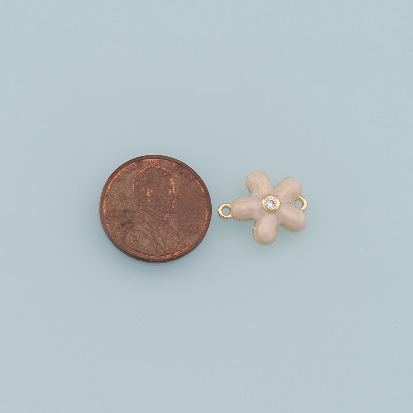Gold Flower Charms,18K Gold Filled Enamel Flower Pendant,Silver flower Charm Bracelet Necklace for DIY Jewelry Making Supply