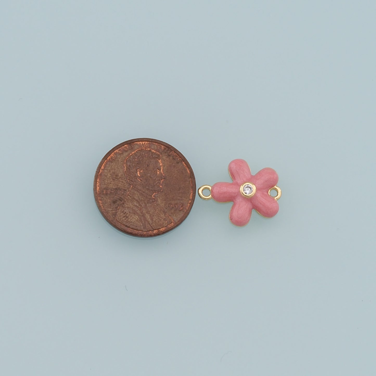 Gold Flower Charms,18K Gold Filled Enamel Flower Pendant,Silver flower Charm Bracelet Necklace for DIY Jewelry Making Supply