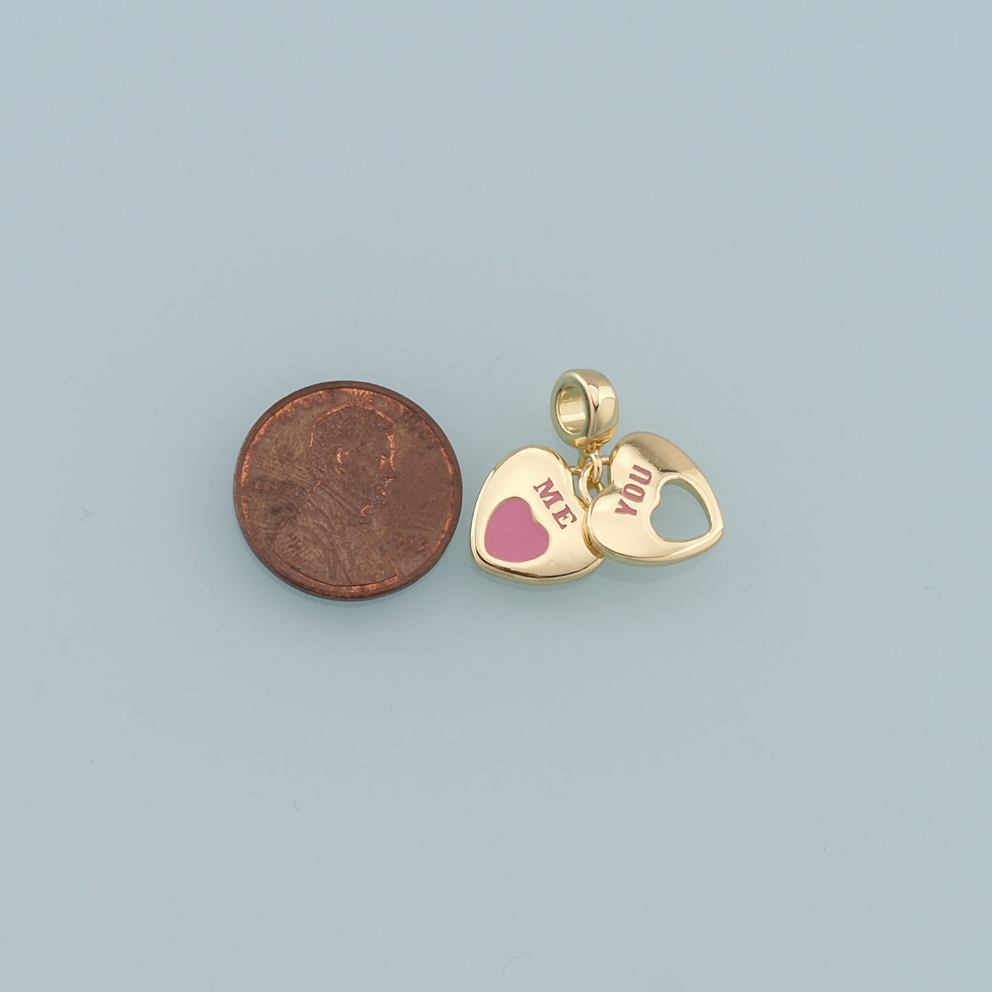 Gold Heart Charms,18K Gold Filled Heart Pendant,Heart Charm Bracelet Necklace for DIY Jewelry Making Supply