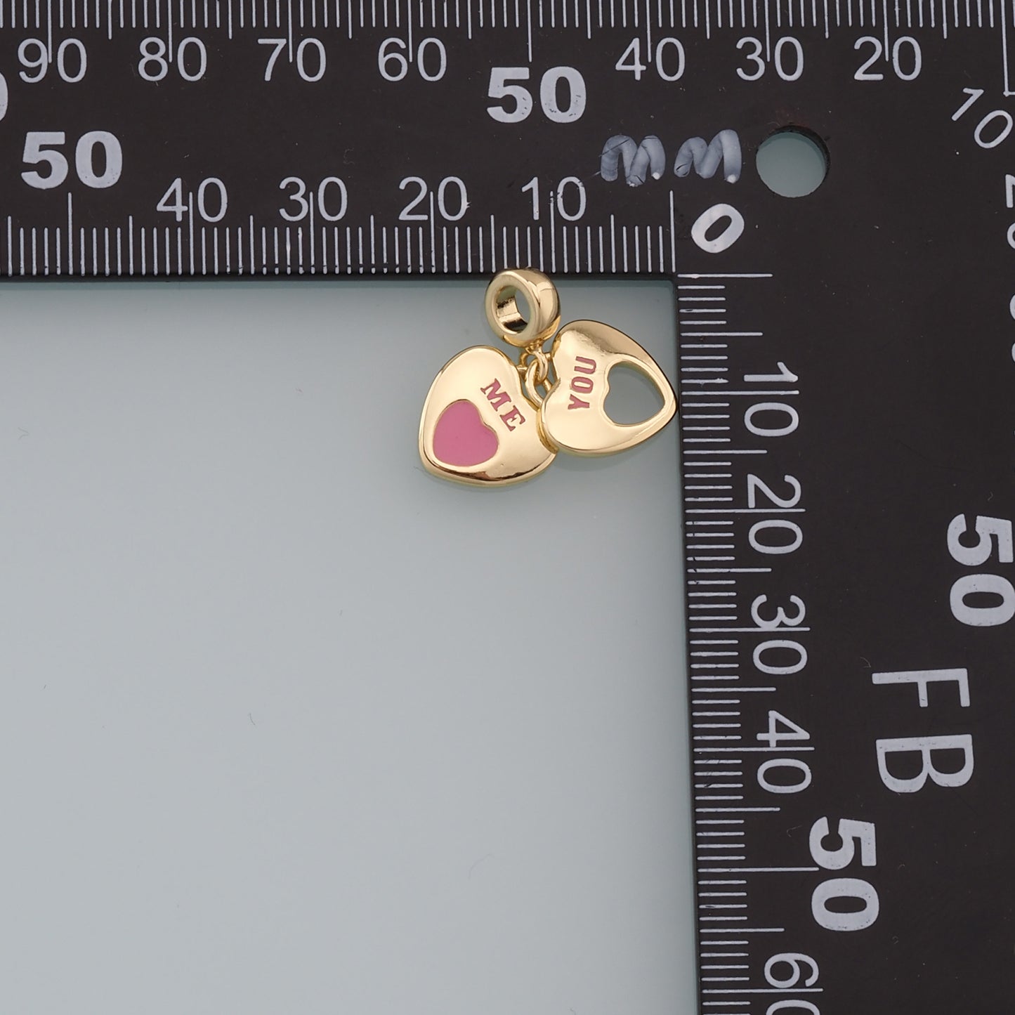 Gold Heart Charms,18K Gold Filled Heart Pendant,Heart Charm Bracelet Necklace for DIY Jewelry Making Supply