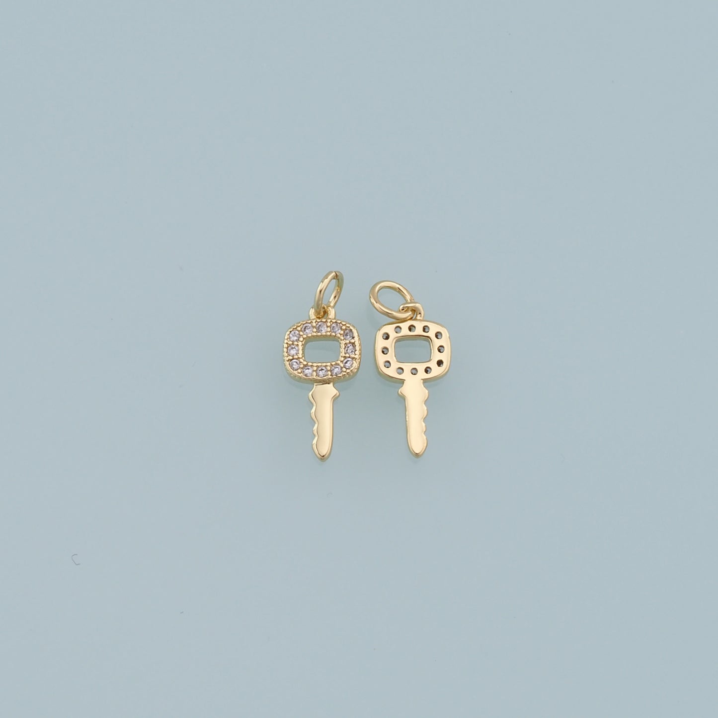 Gold key Charms,18K Gold Filled Key Pendant,key Charm Bracelet Necklace for DIY Jewelry Making Supply