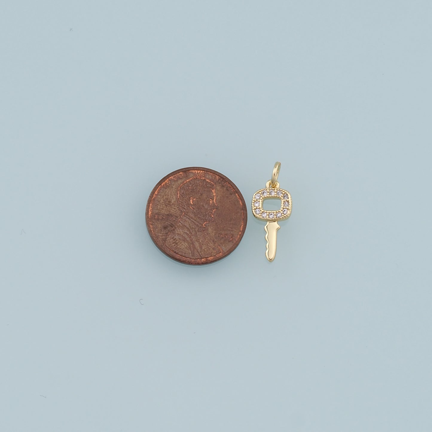Gold key Charms,18K Gold Filled Key Pendant,key Charm Bracelet Necklace for DIY Jewelry Making Supply