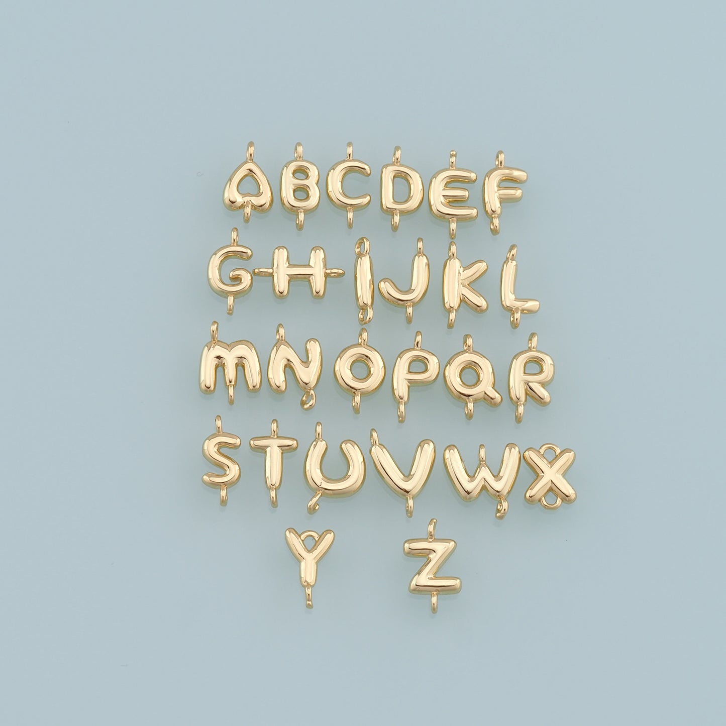 Gold letter Charms,18K Gold Filled letter Pendant,initial Charm Bracelet Necklace for DIY Jewelry Making Supply