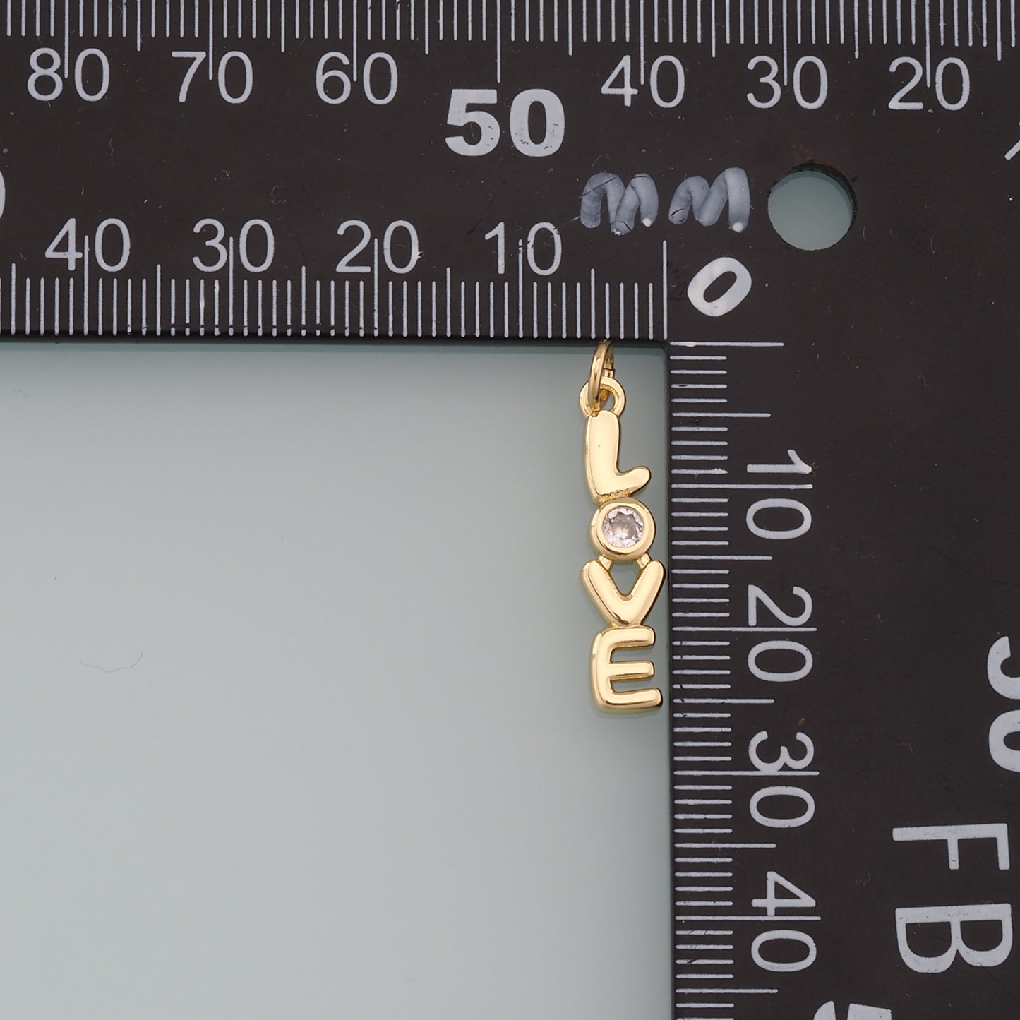 Gold letter Charms,18K Gold Filled Love Pendant,Love Charm Bracelet Necklace for DIY Jewelry Making Supply