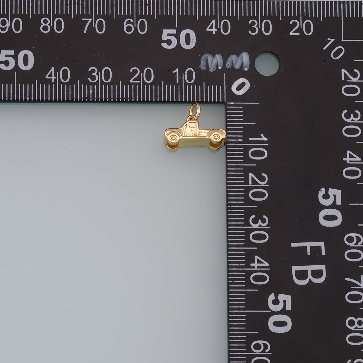 Gold Car Charms,18K Gold Filled Car Pendant,CZ Micro Pave Car Charm Bracelet Necklace for DIY Jewelry Making Supply