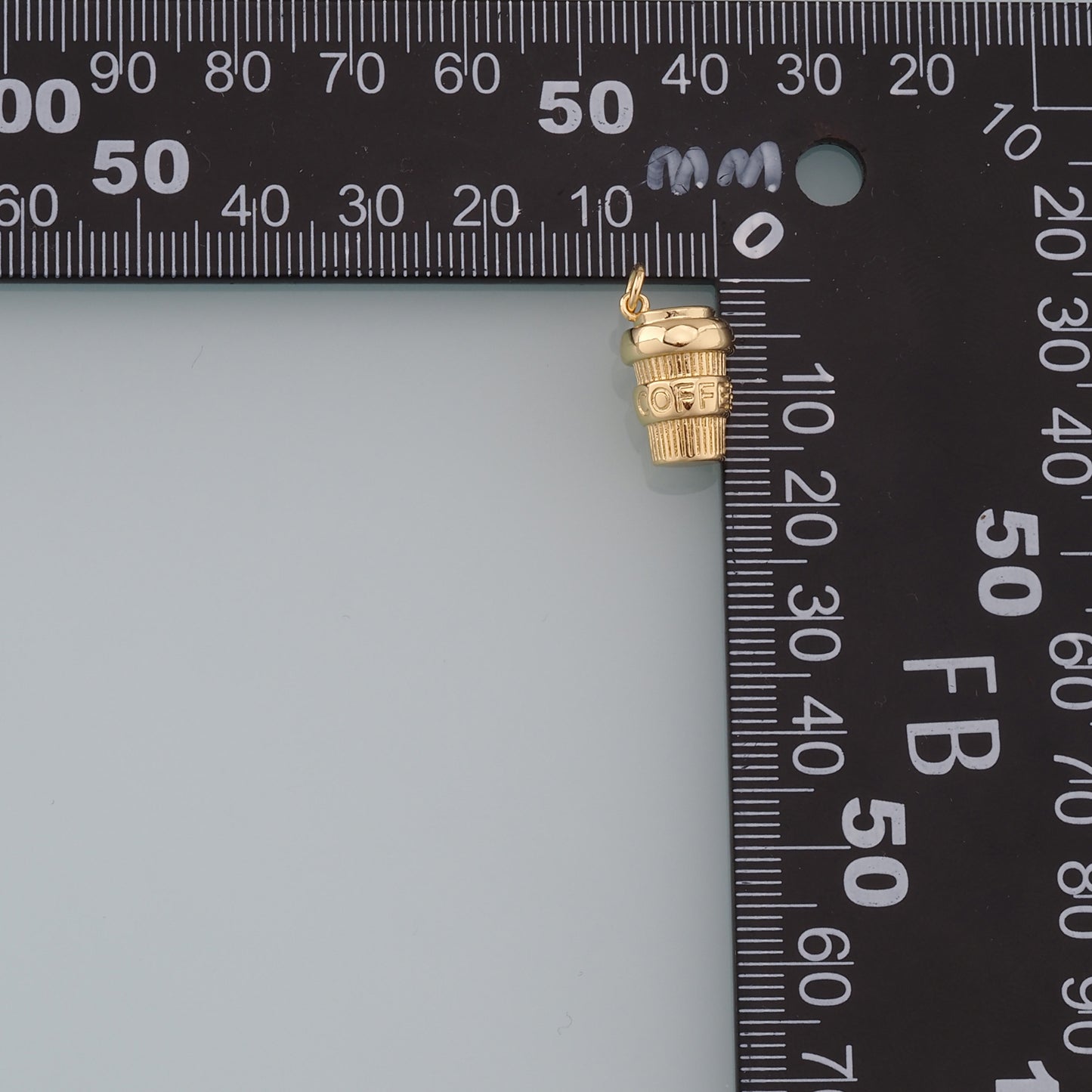 Gold cup Charms,18K Gold Filled cup Pendant,coffee cup Charm Bracelet Necklace for DIY Jewelry Making Supply