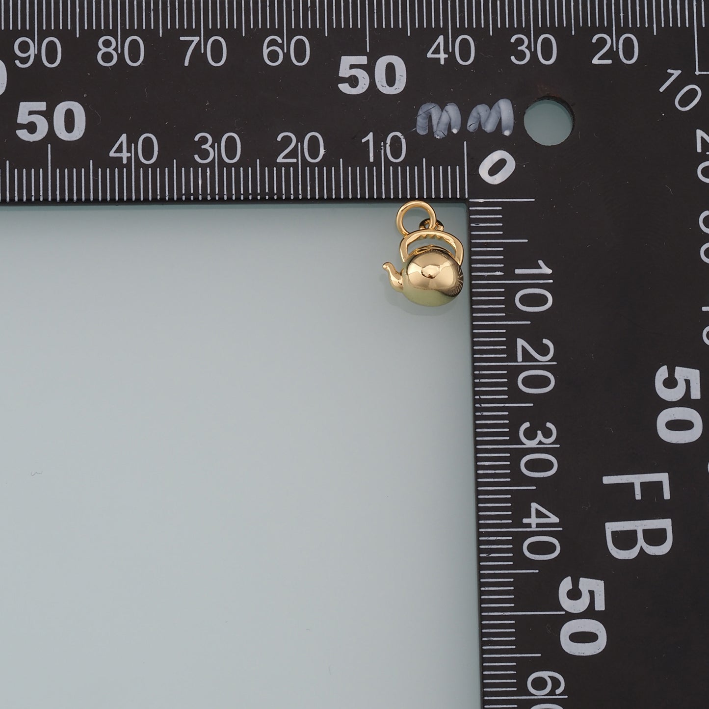 Gold Kettle Charms,18K Gold Filled Kettle Pendant,Teapot Kettle Charm Bracelet Necklace for DIY Jewelry Making Supply