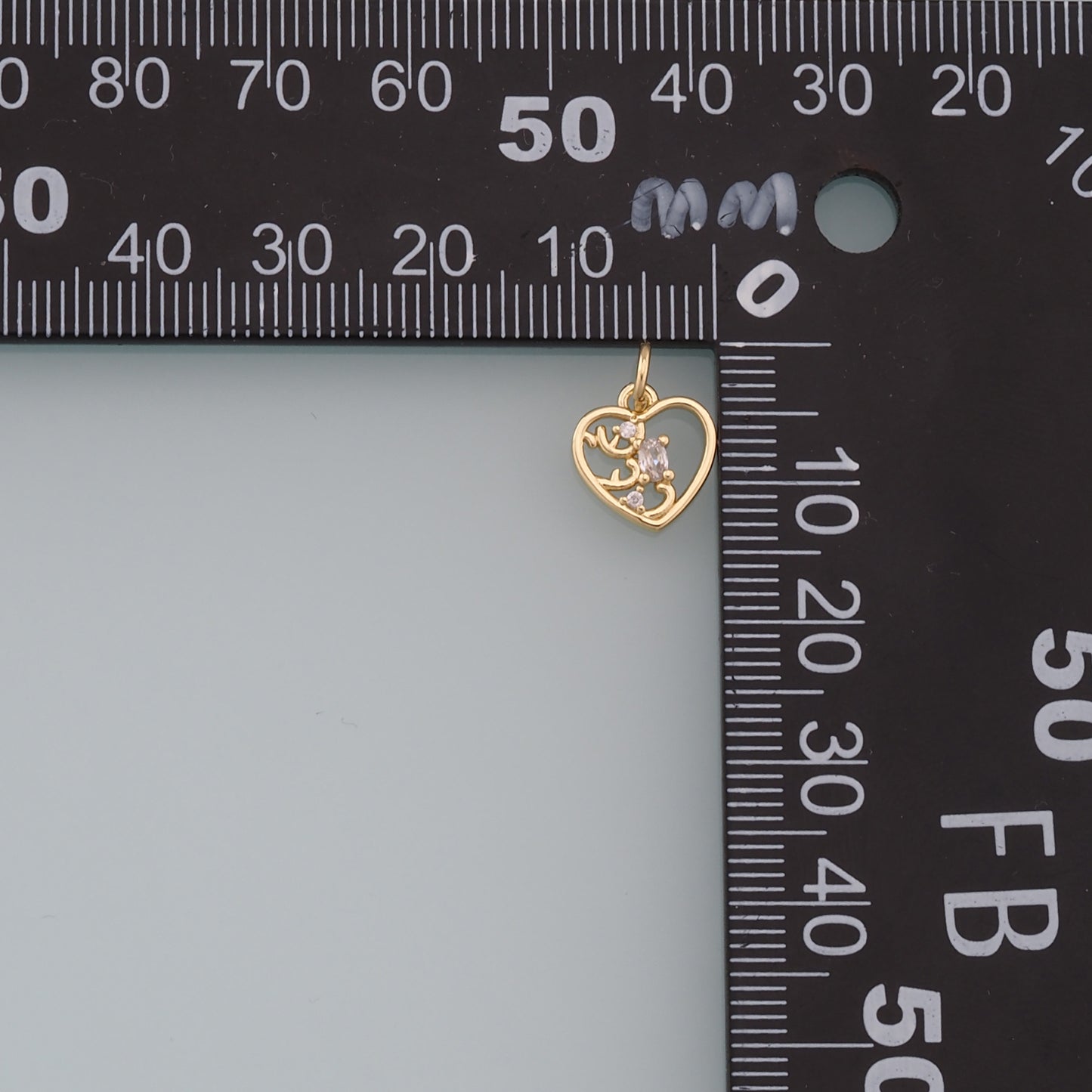 Gold Heart Charms,18K Gold Filled Heart Pendant,Heart Charm Bracelet Necklace for DIY Jewelry Making Supply