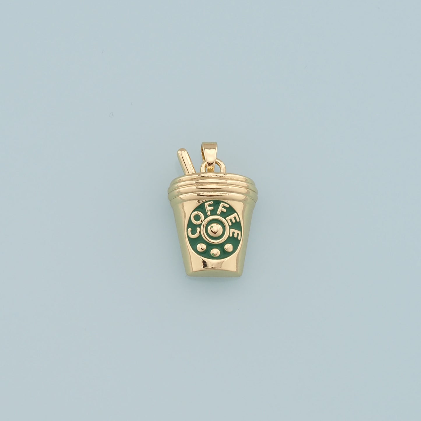 Gold cup Charms,18K Gold Filled cup Pendant,coffee cup Charm Bracelet Necklace for DIY Jewelry Making Supply