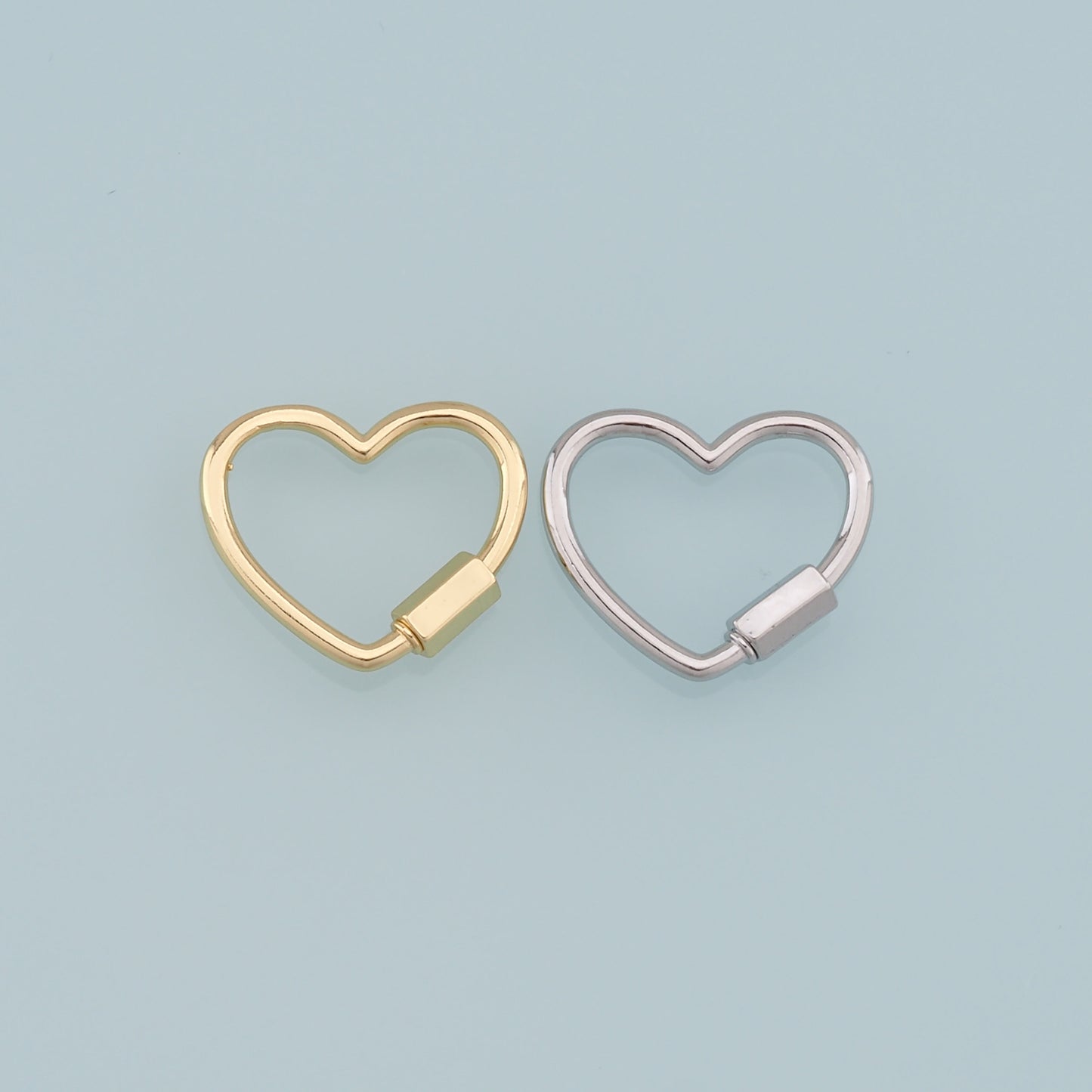 18K Gold Filled Heart Carabiner Clasp,Buckle Clasp,Carabiner Screw Clasp,Turnbuckle,for DIY Jewelry