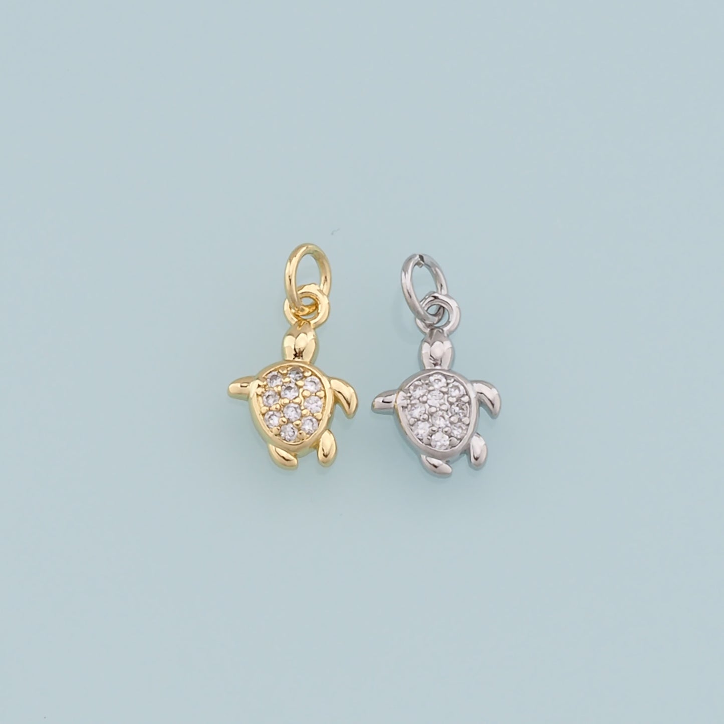Gold Turtle Charms,18K Gold Filled Turtle Pendant,Turtle Charm Bracelet Necklace for DIY Jewelry Making Supply
