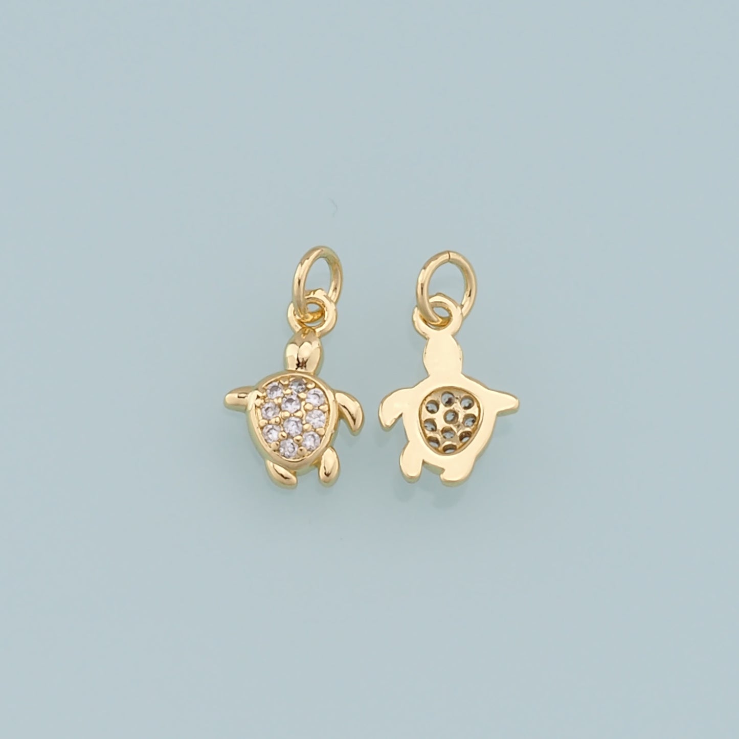 Gold Turtle Charms,18K Gold Filled Turtle Pendant,Turtle Charm Bracelet Necklace for DIY Jewelry Making Supply