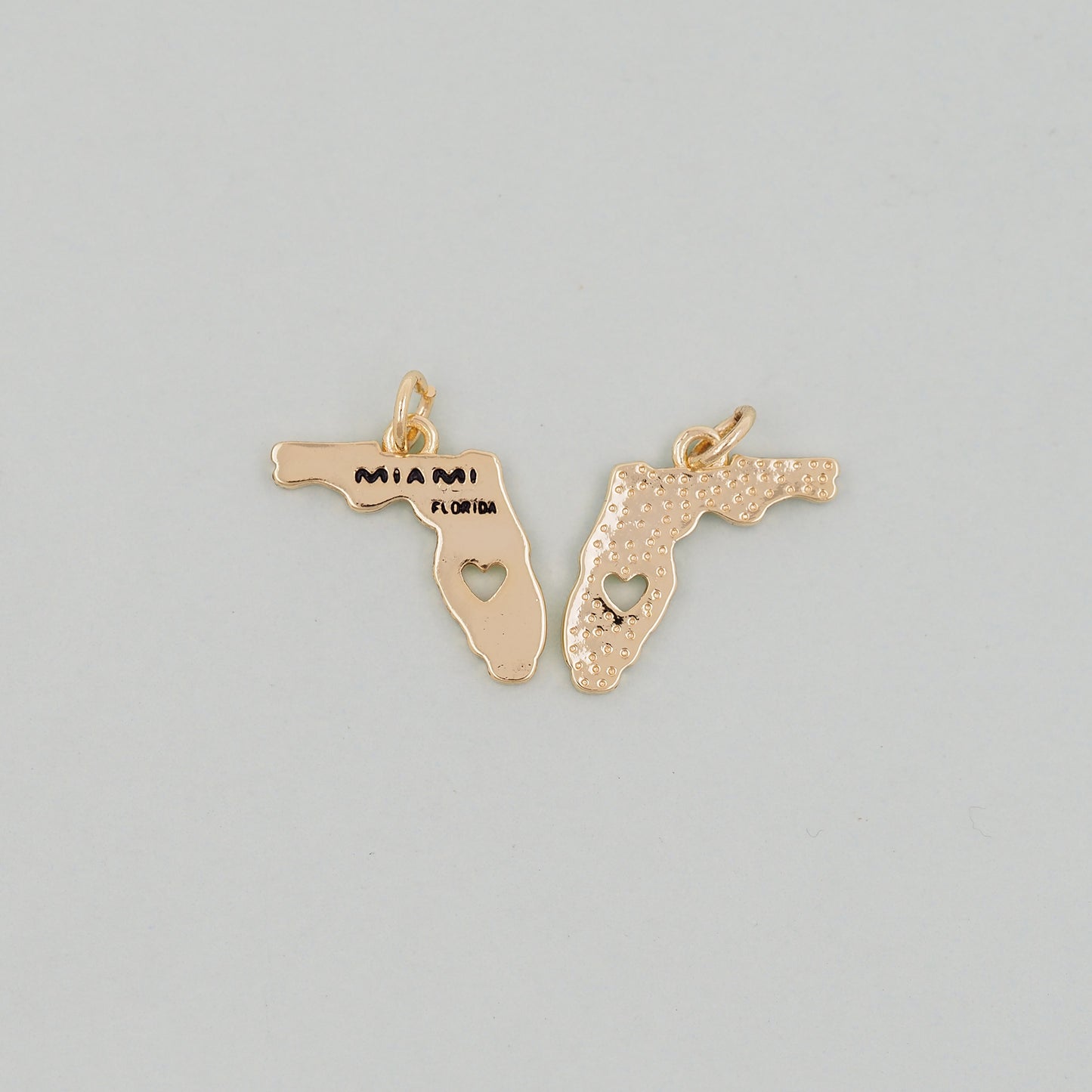 Gold Miami Charms,18K Gold Filled flame Miami Pendant Bracelet Necklace for DIY Jewelry Making Supply