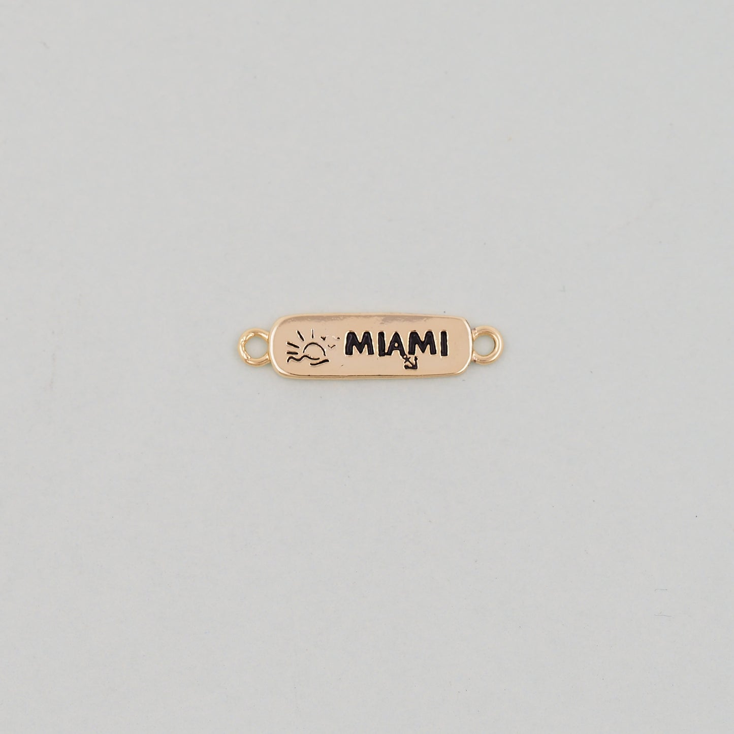 Gold Miami Connector Charms,18K Gold Filled flame Miami Pendant Bracelet Necklace for DIY Jewelry Making Supply