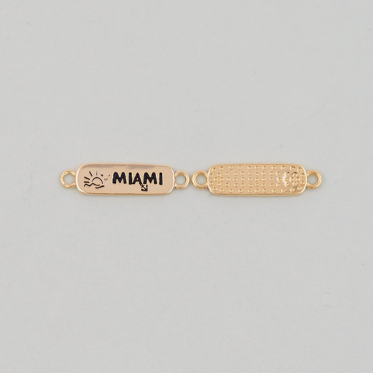 Gold Miami Connector Charms,18K Gold Filled flame Miami Pendant Bracelet Necklace for DIY Jewelry Making Supply