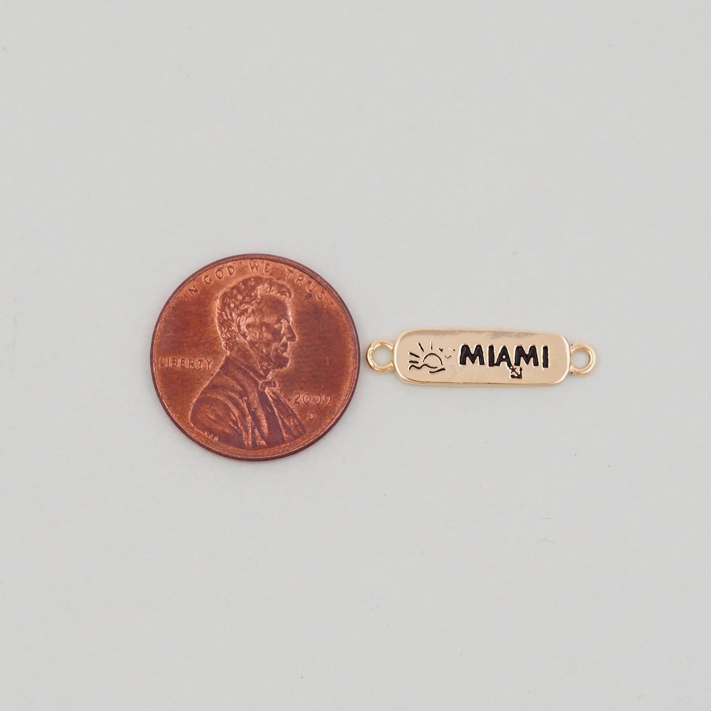 Gold Miami Connector Charms,18K Gold Filled flame Miami Pendant Bracelet Necklace for DIY Jewelry Making Supply