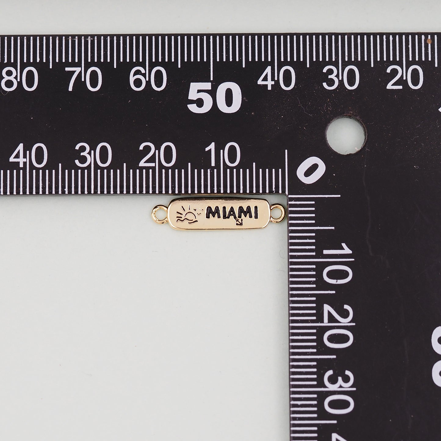 Gold Miami Connector Charms,18K Gold Filled flame Miami Pendant Bracelet Necklace for DIY Jewelry Making Supply