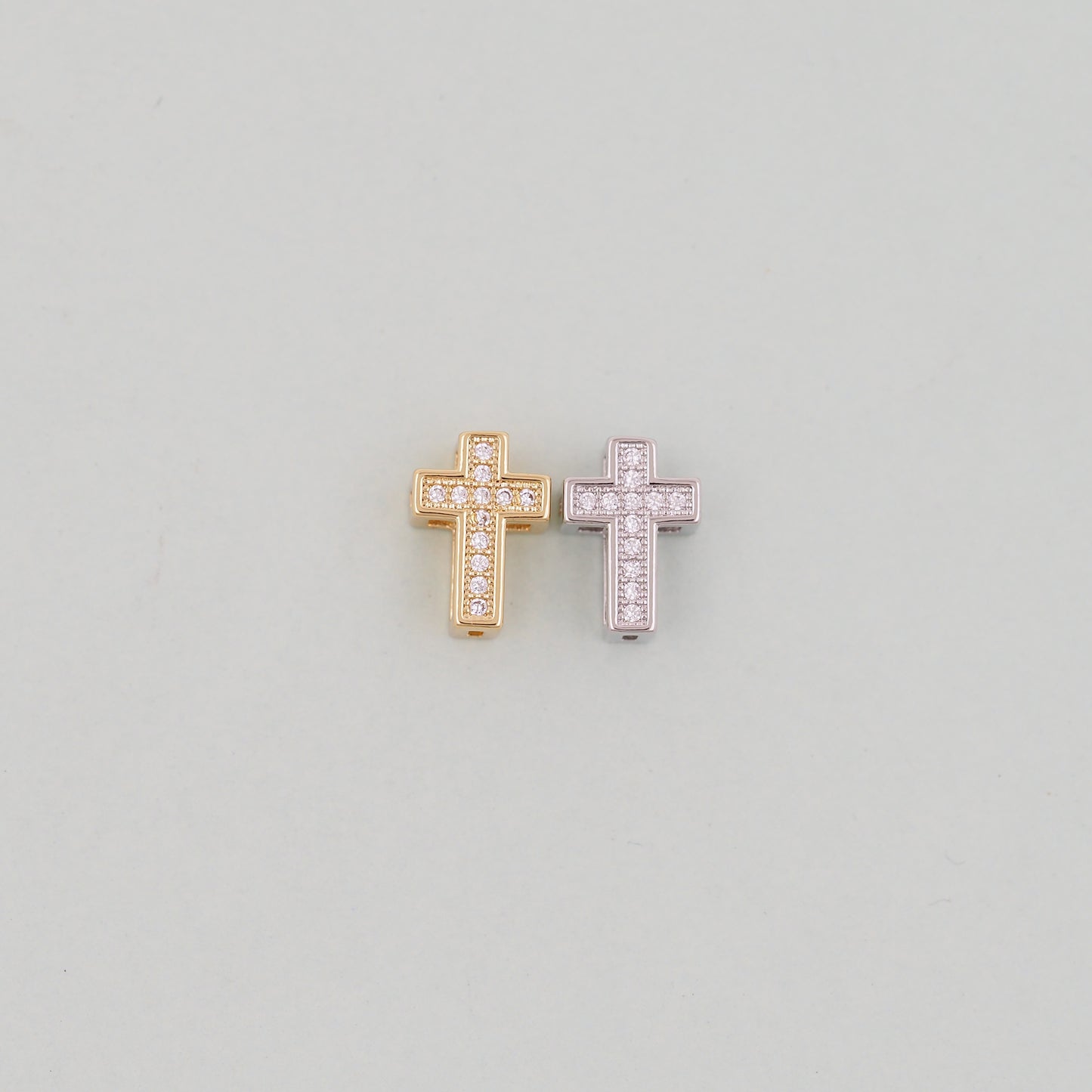 Gold Cross Charms,18K Gold Filled Cross Pendant,Silver Religious Charm Bracelet Necklace for DIY Jewelry Making Supply