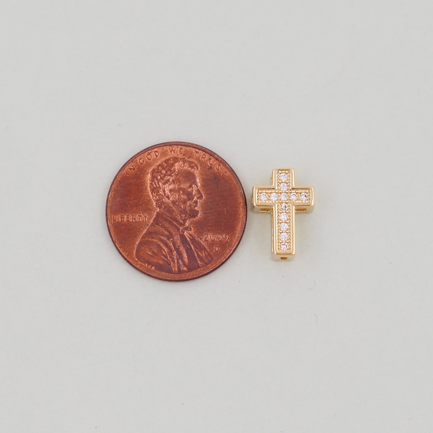 Gold Cross Charms,18K Gold Filled Cross Pendant,Silver Religious Charm Bracelet Necklace for DIY Jewelry Making Supply