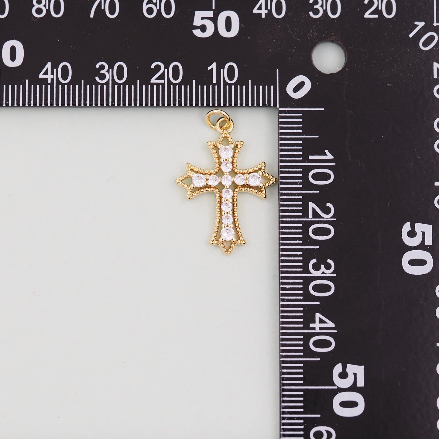 Gold Cross Charms,18K Gold Filled Cross Pendant,Silver Religious Charm Bracelet Necklace for DIY Jewelry Making Supply