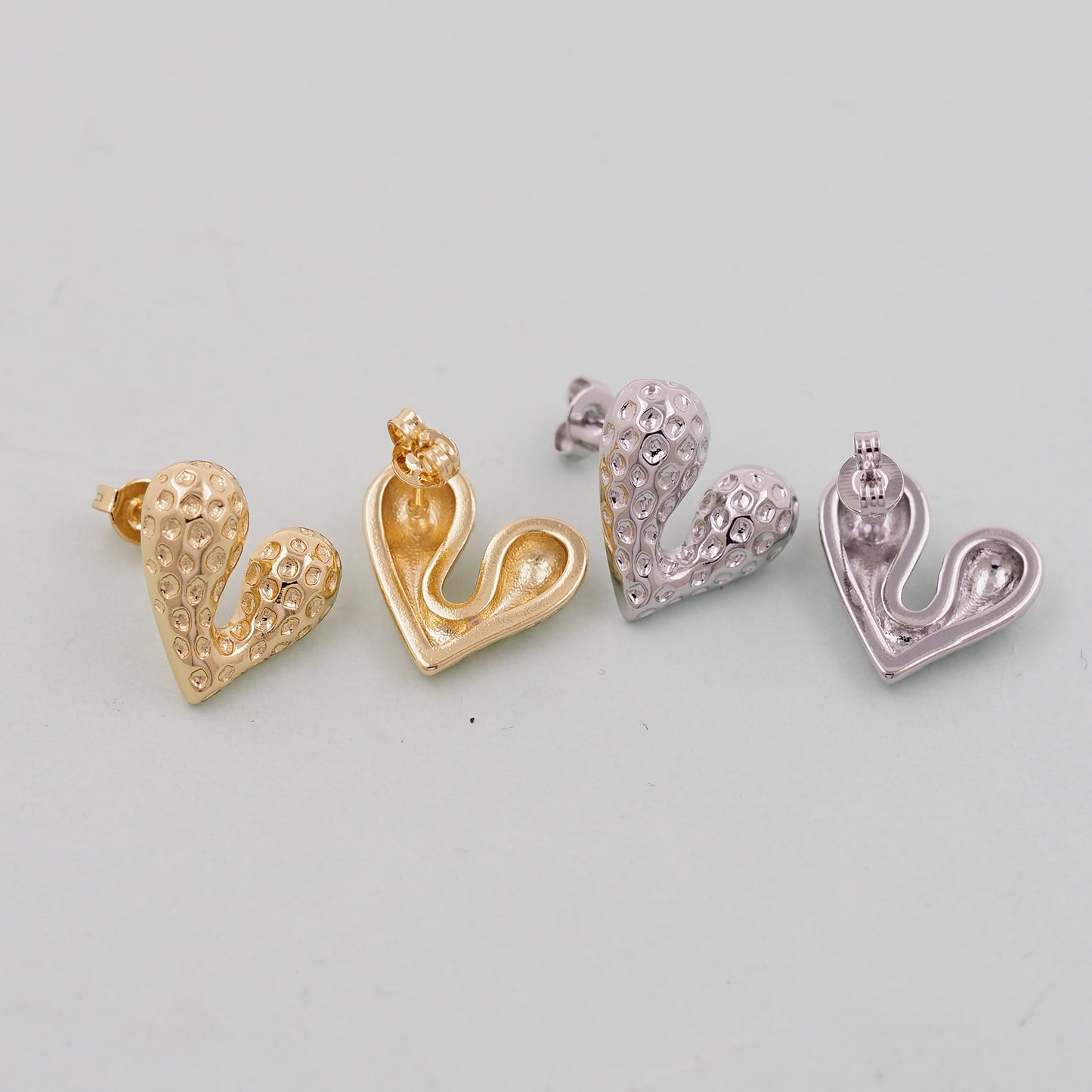 1pair 18K Gold Filled Heart Earrings,Gold Earrings,Dainty Earrings