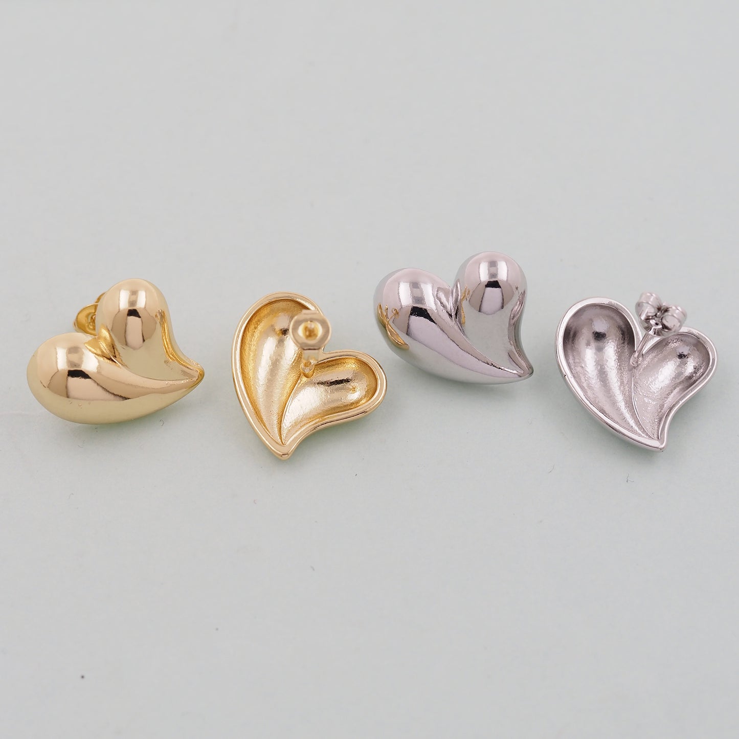 1pair 18K Gold Filled Heart Earrings,Gold Earrings,Dainty Earrings
