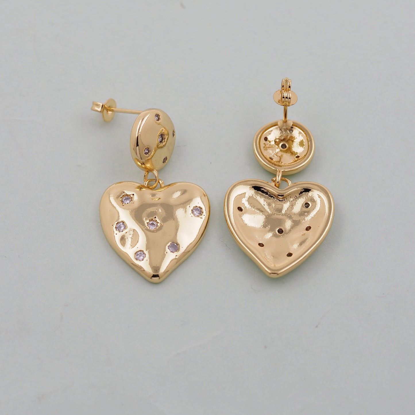 1pair 18K Gold Filled Heart Earrings,Gold Earrings,Dainty Earrings