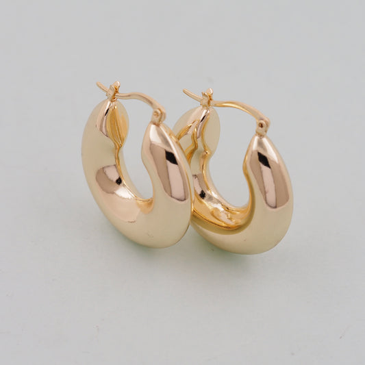 1pair 14K Gold Filled Thick Hoops Earrings,Gold Earrings,Dainty Hoops Huggie,Gold Huggies Hoop Earrings